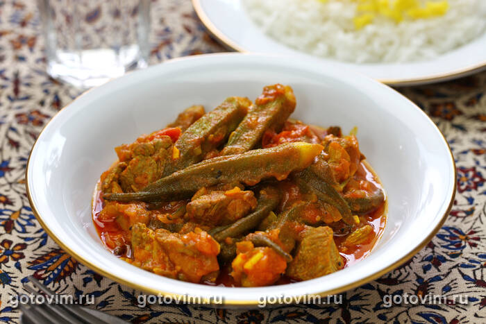 �����-�-����� - ������� ����� � ��������� ��-������� (Khoresh-e Bamieh - Lamb Okra Stew) 