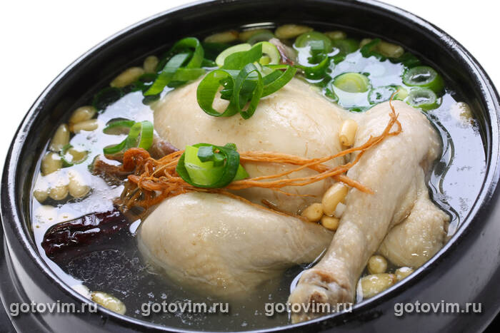 �������� - ��������� ������� ��� � ��������� (Samgyetang Korean Ginseng Chicken Soup)