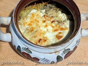 Бабка из картофеля с грибами в горшочке