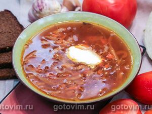 Борщ с маринованной свеклой