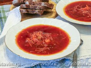 Борщ постный с квашеной капустой