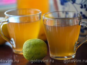 Холодный зеленый чай с мятой и лаймом
