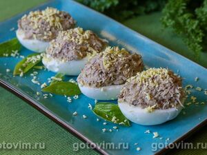 Яйца, фаршированные консервированной рыбой