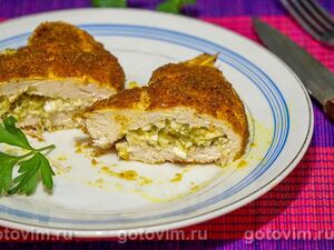Конвертики из куриных грудок с сыром и творогом