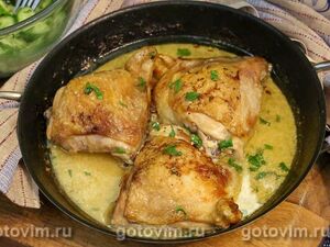 Куриные бедра с горчицей и сливками