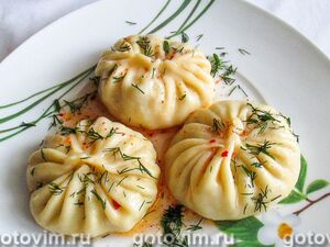 Манты с картошкой и солёным салом