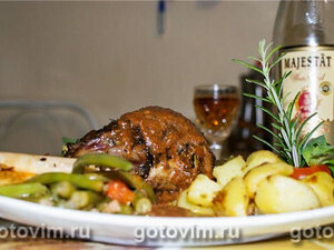 Ножки ягнёнка с зелёной фасолью и картофелем