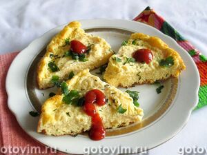 Омлет с плавленым сыром в мультиварке