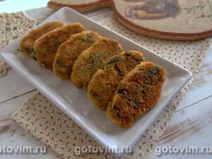 Рыбные котлеты со шпинатом