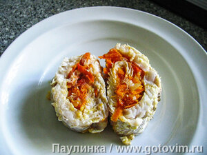 Рулет из трески с овощами
