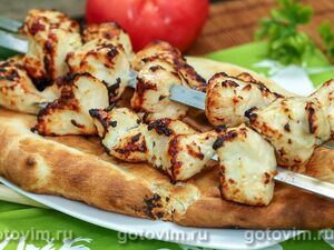 Шашлык из курицы в майонезе