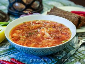 Борщ из вареной свеклы