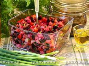 Винегрет с маринованными опятами