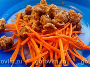 Соевое мясо на сковороде
