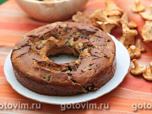 Заливной пирог с лисичками