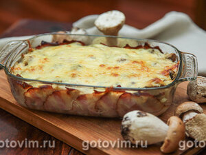 Картофельная запеканка с белыми грибами